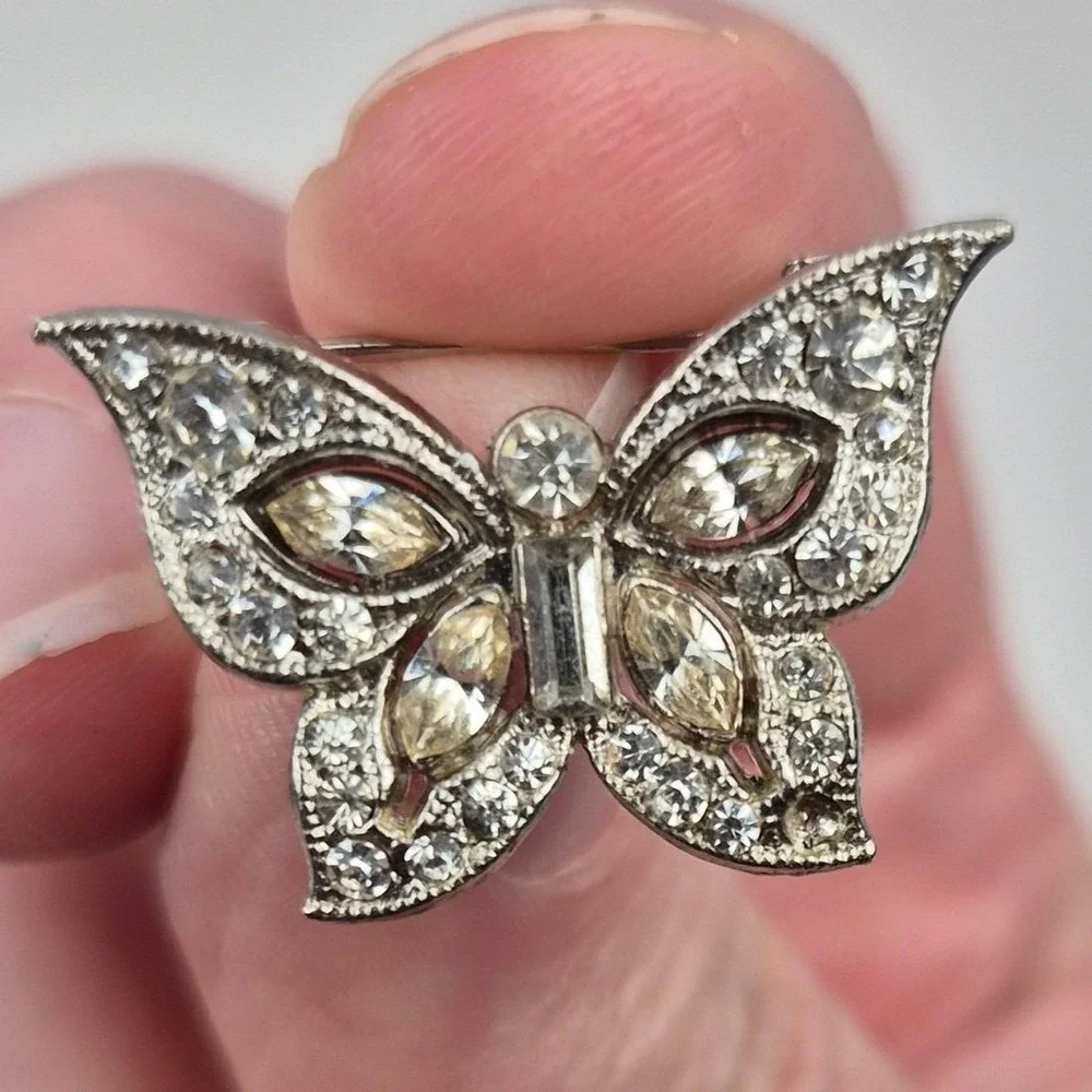 Lot 3 Vtg Rhinestone Brooches 1